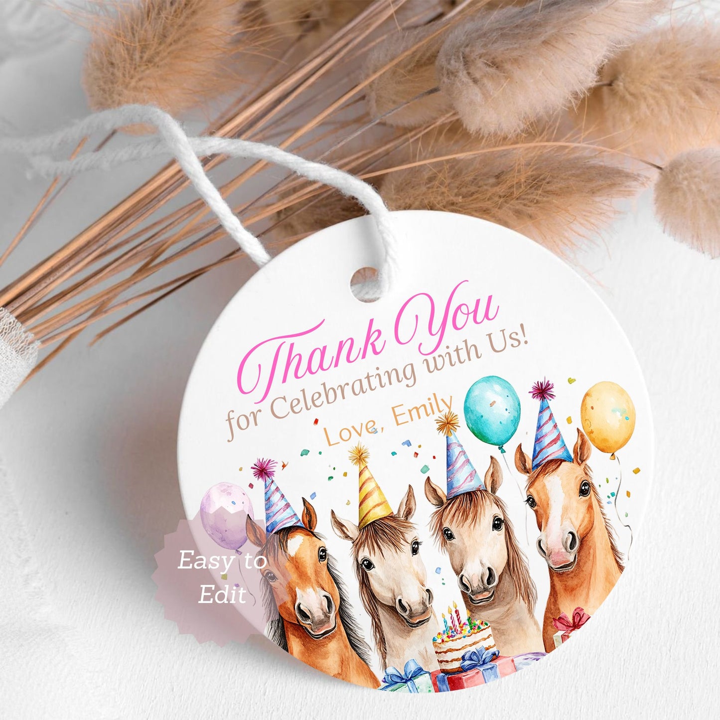 Equestrian party favor tags and labels
DIY pony birthday decorations