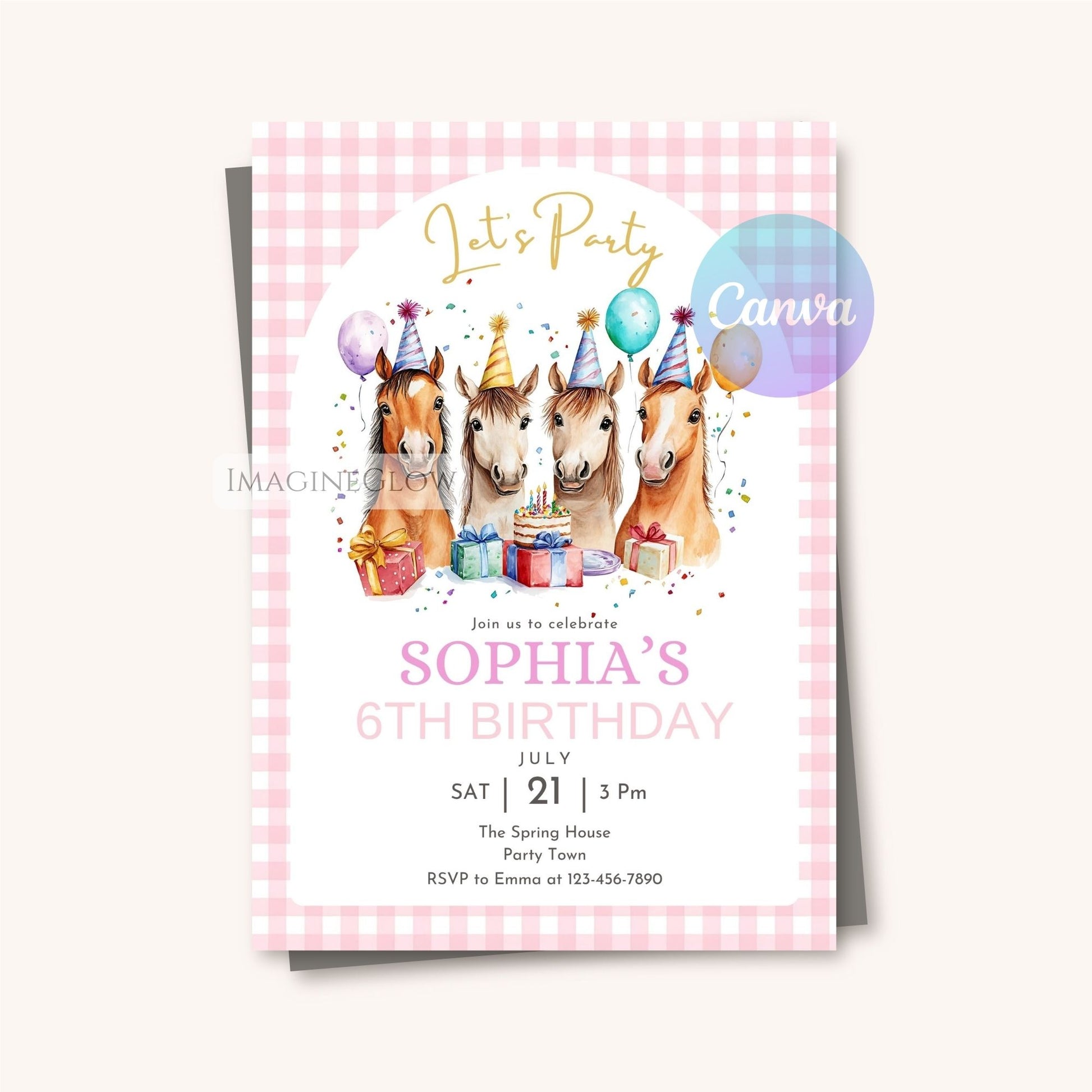equestrian birthday digital download
