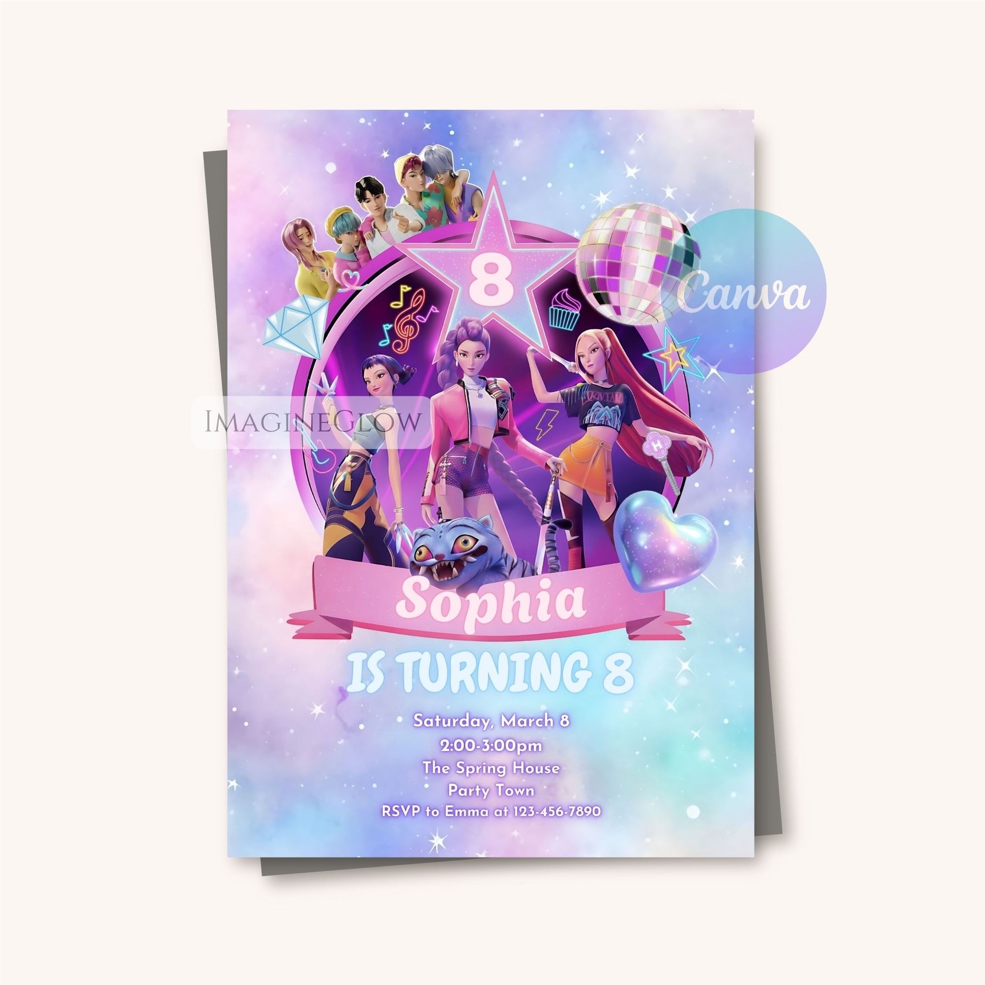 printable kpop birthday invite

