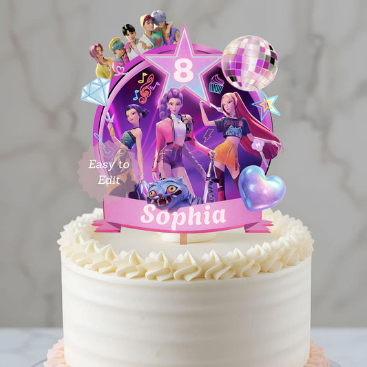 kpop demon hunters cake toppers
huntrix anime cake toppers
editable anime girl cake topper
