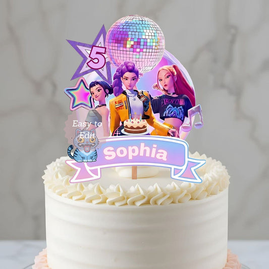 huntrix girl anime cake toppers

