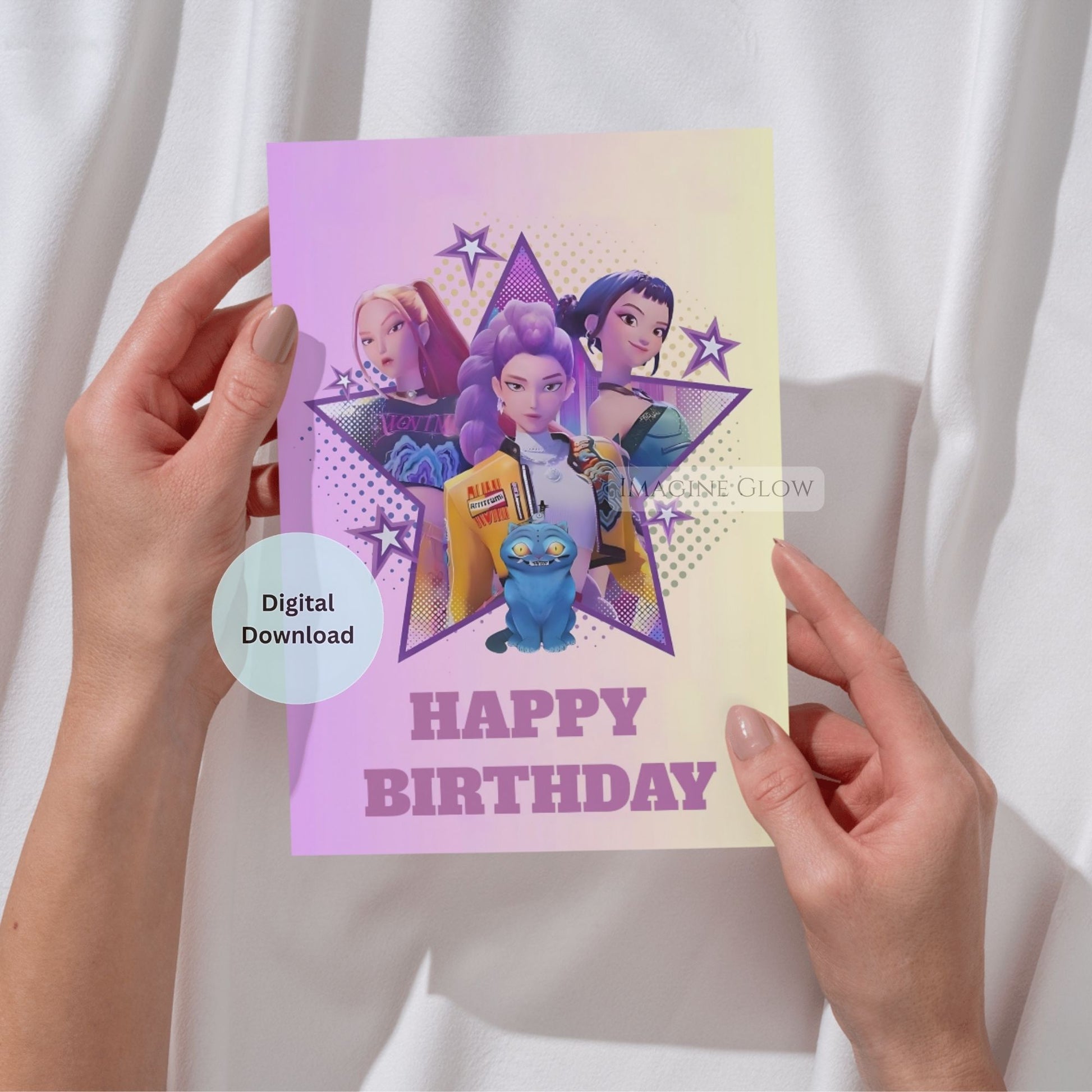 anime kpop demon hunters birthday card
printable huntrix birthday card for kpop fans
