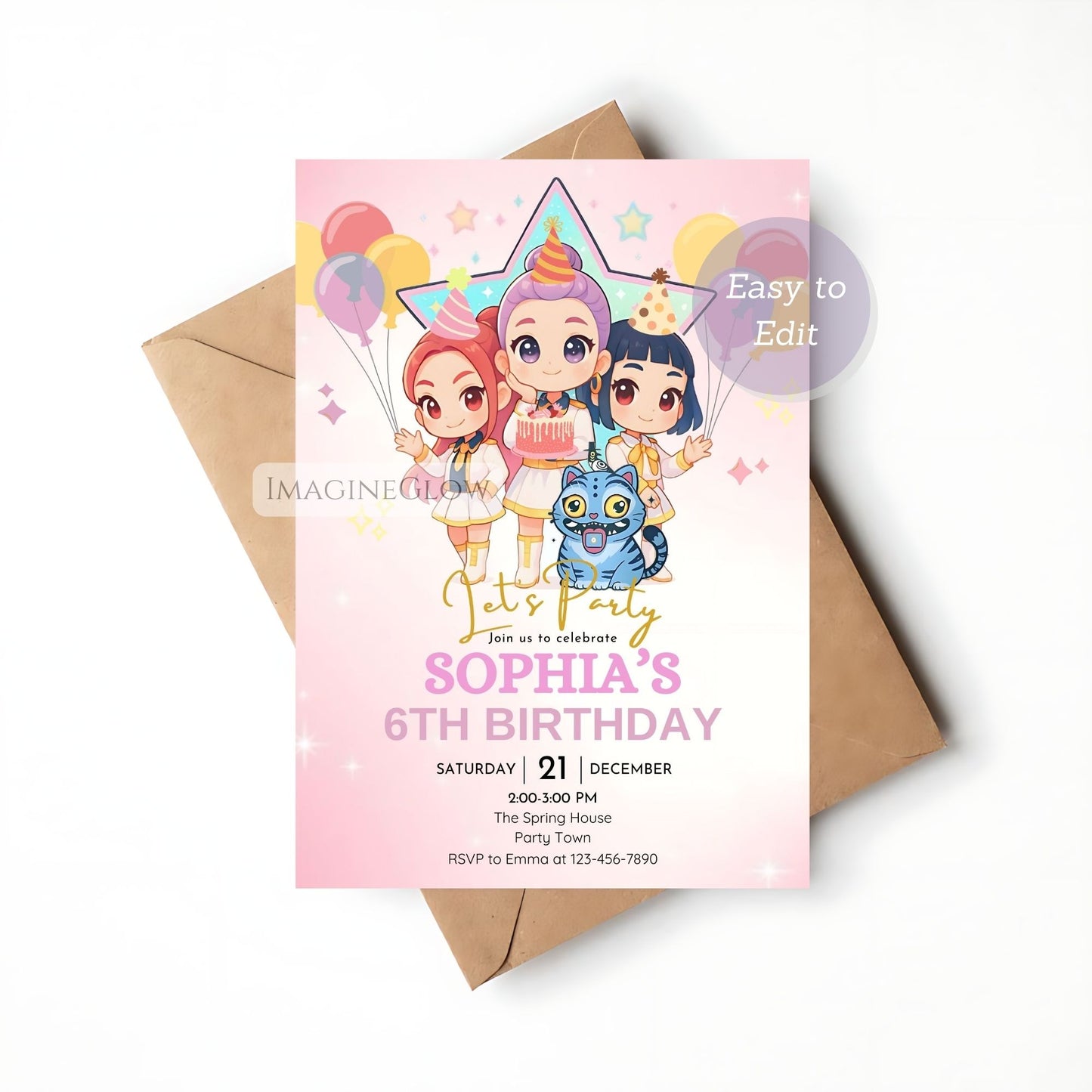 anime themed birthday card
