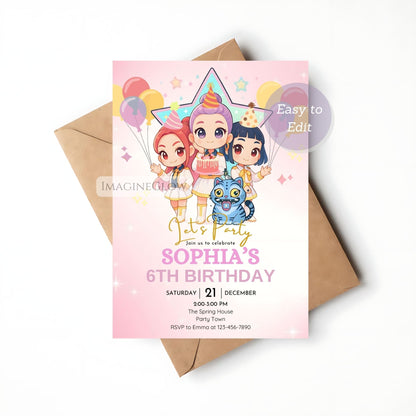 anime themed birthday card
