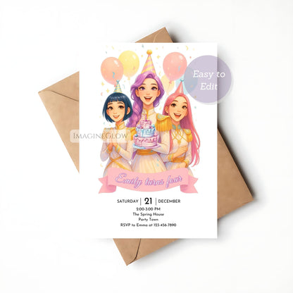 digital kpop birthday invitation template
