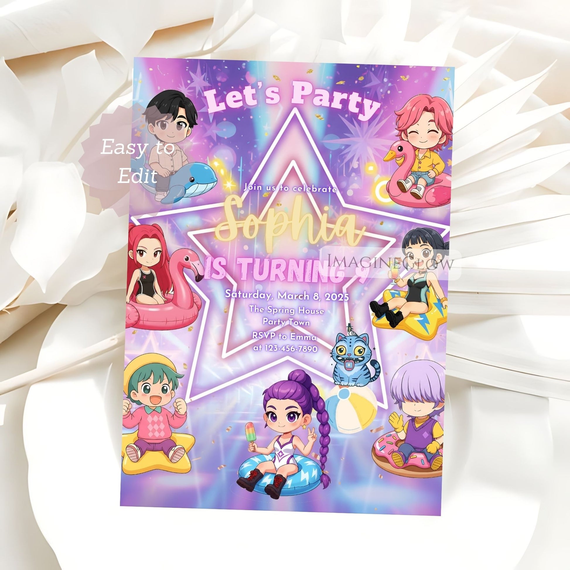 demon hunters summer birthday invite
