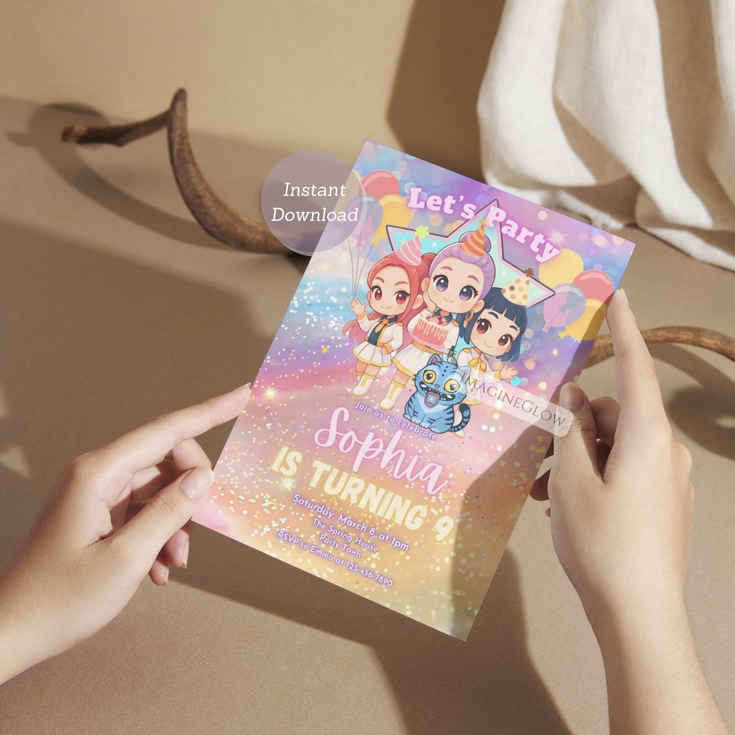 kpop party invite printable
