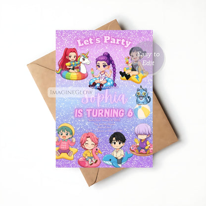 editable pool party birthday invitation
