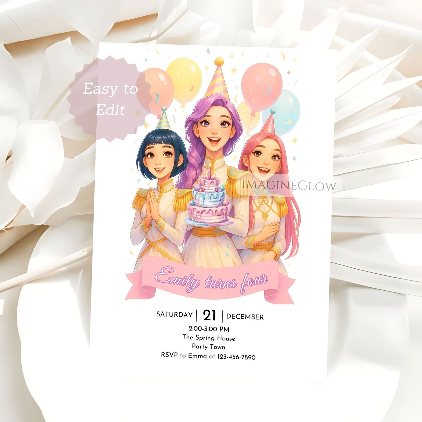 printable huntrix demon hunters invitation
