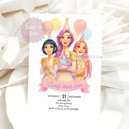 printable huntrix demon hunters invitation
