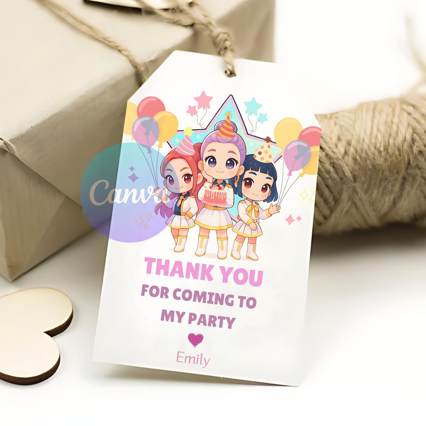 kpop demon hunters editable favor labels