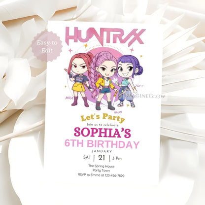kpop fantasy birthday invitation template
