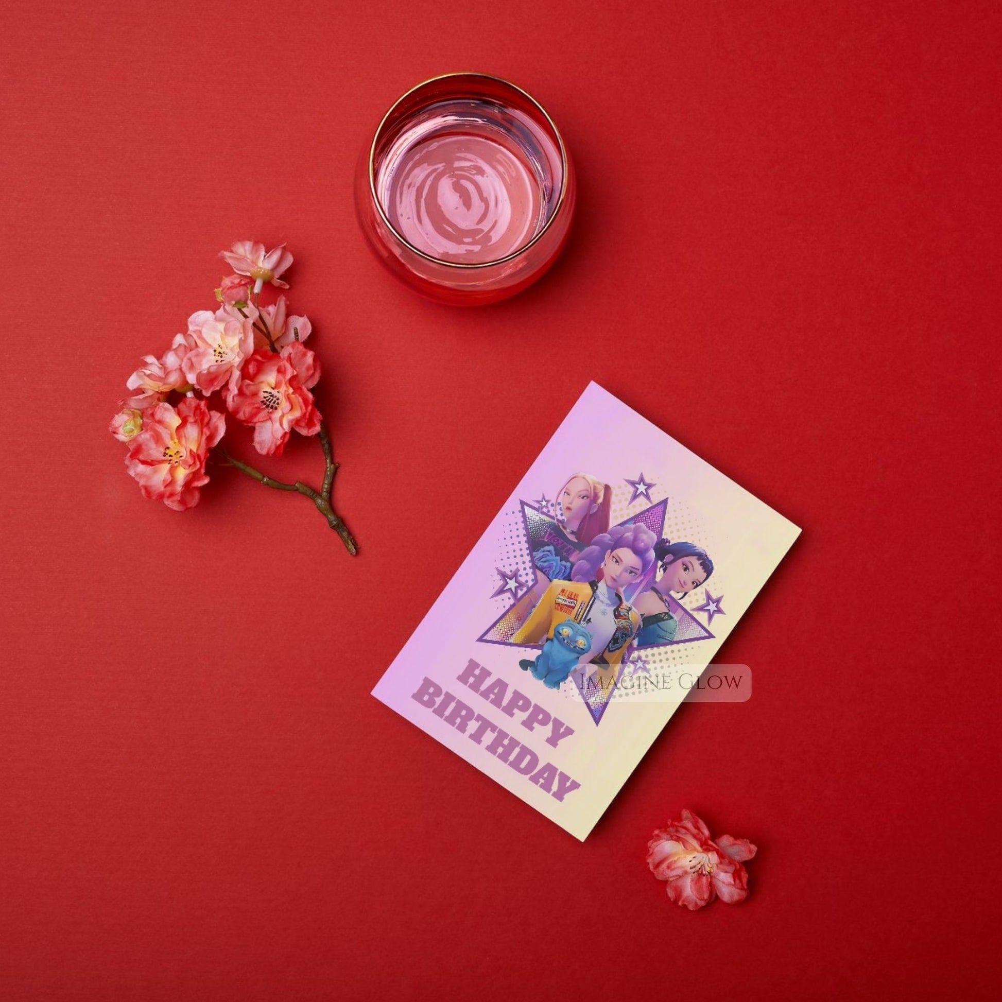 kpop demon hunters party invitation card
