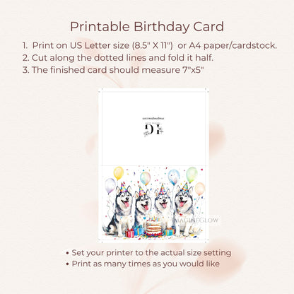 adorable husky greeting
husky themed birthday card