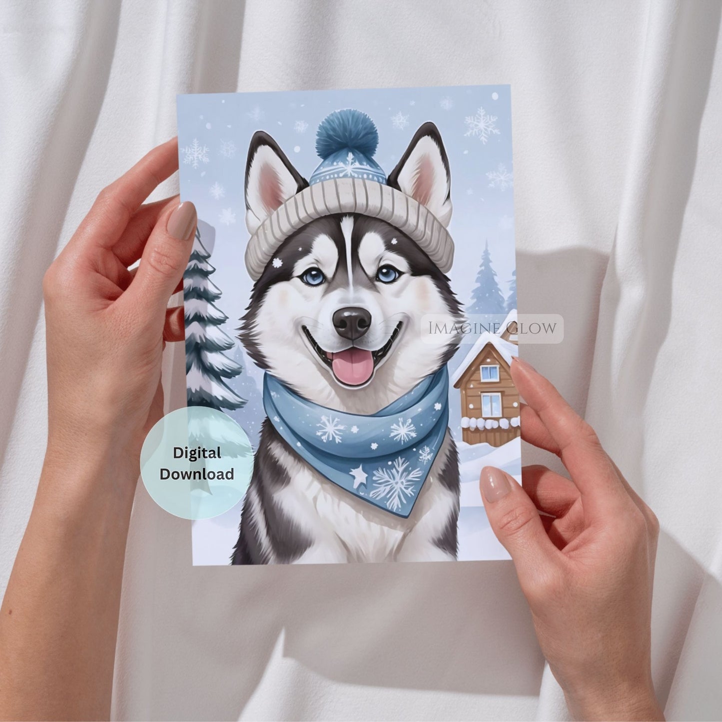siberian husky christmas card festive dog design
cute husky christmas card printable digital download
