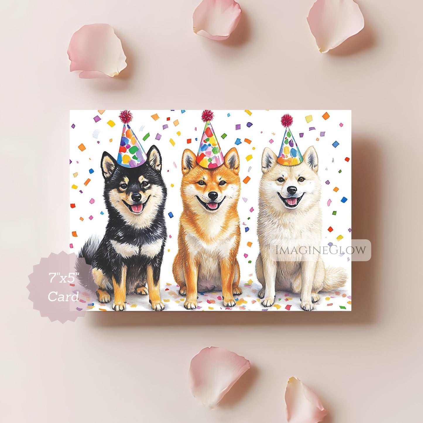 fox dog breed card for birthday
kawaii shiba inu printable card
