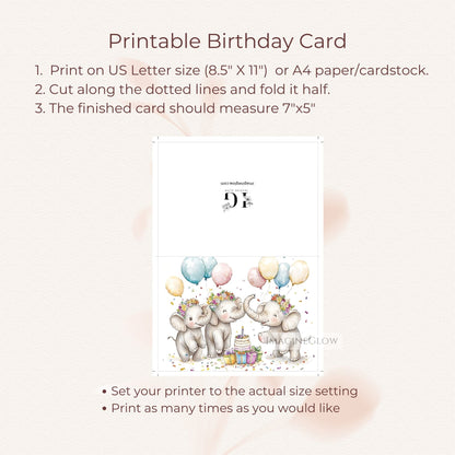 Birthday Card with Elephant Illustration
Zoo Animal Birthday Card
Nature Inspired Elephant Card