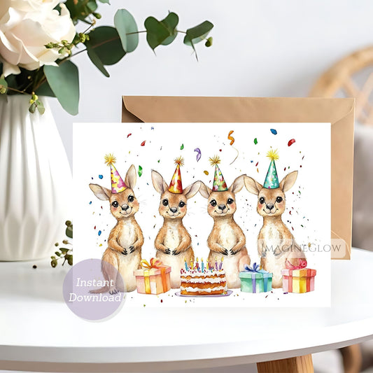 kangaroo birthday card
cute kangaroo greeting card
