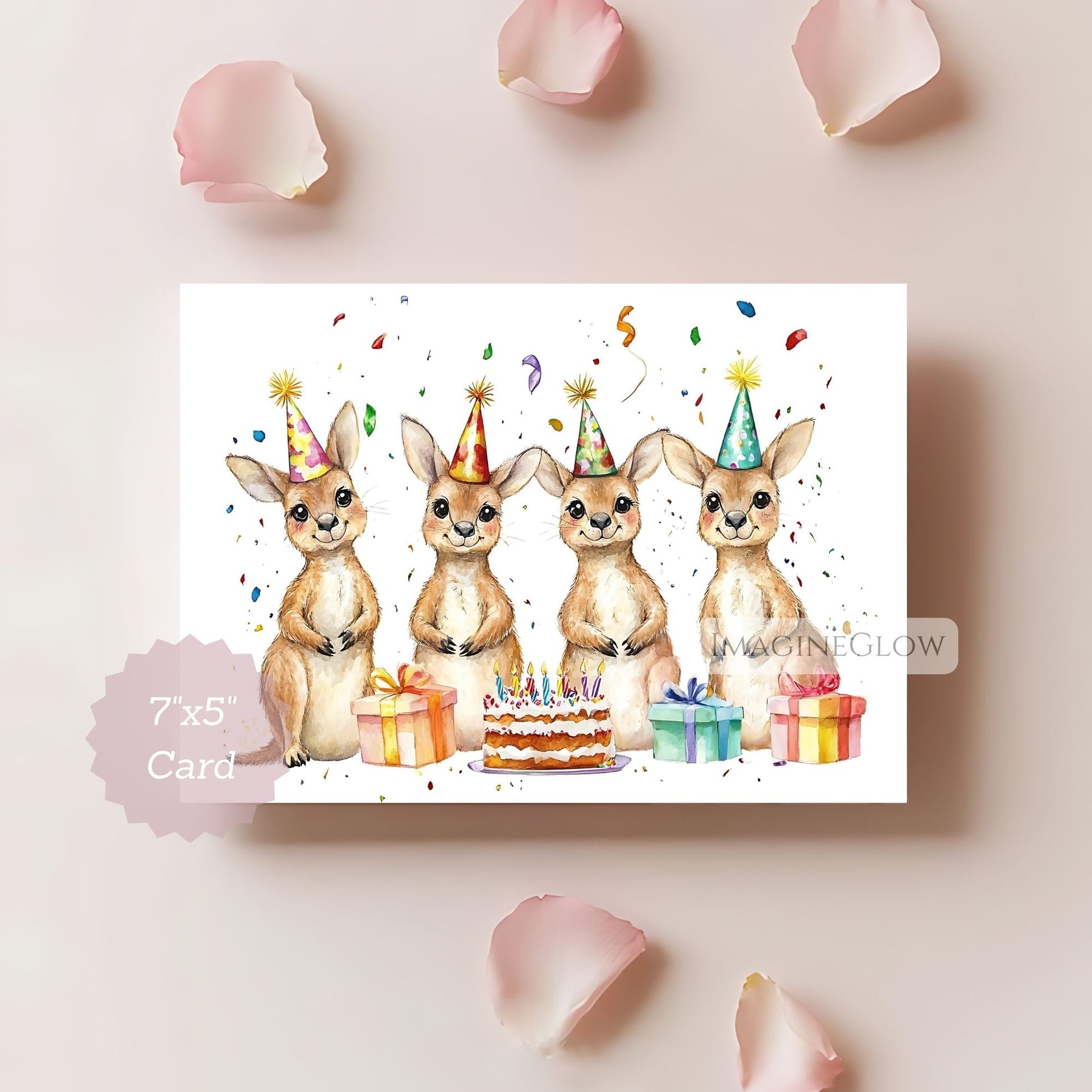 kangaroo themed birthday printable
fun animal card for birthday
