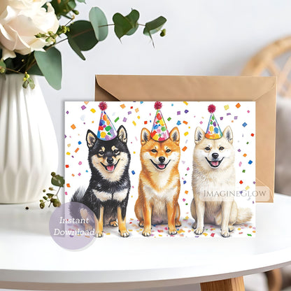 dog lover birthday greeting
foldable shiba inu card
