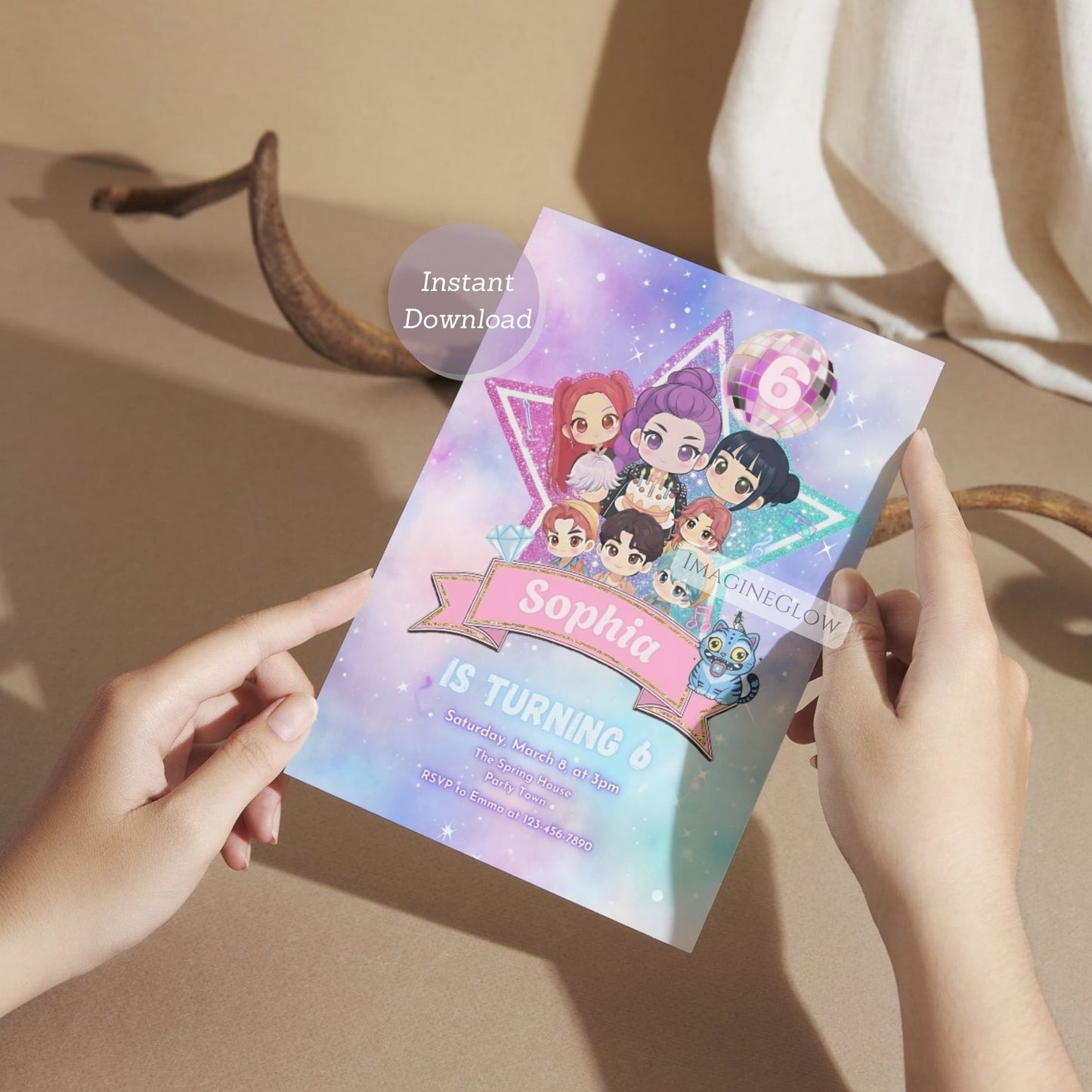 editable anime birthday party invitation
