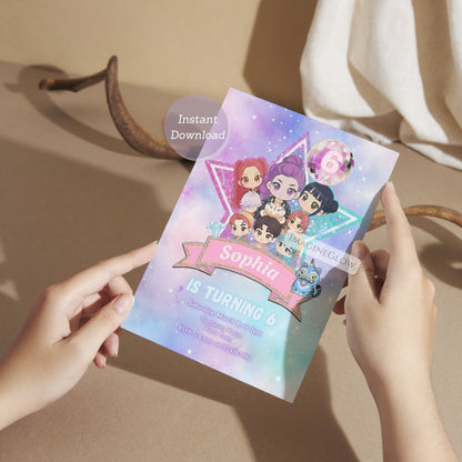 editable anime birthday party invitation

