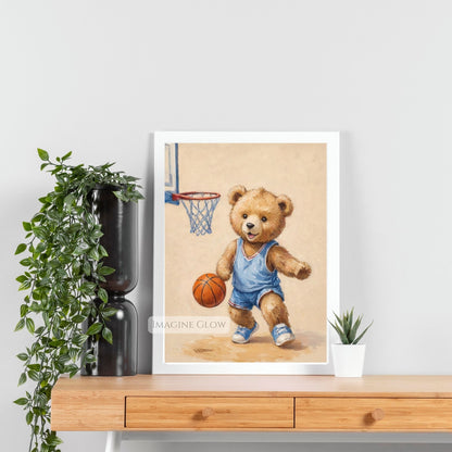 nursery basketball animal printable
vintage sports nursery printable art
