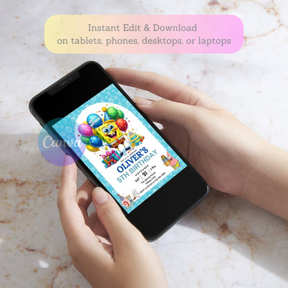 under the sea party invite
cartoon kids birthday invitation
