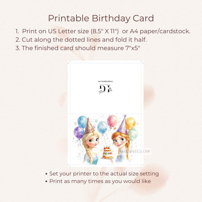 elsa anna birthday card printable
kids disney frozen card