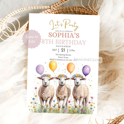 editable wildflower birthday template
spring lamb birthday card
