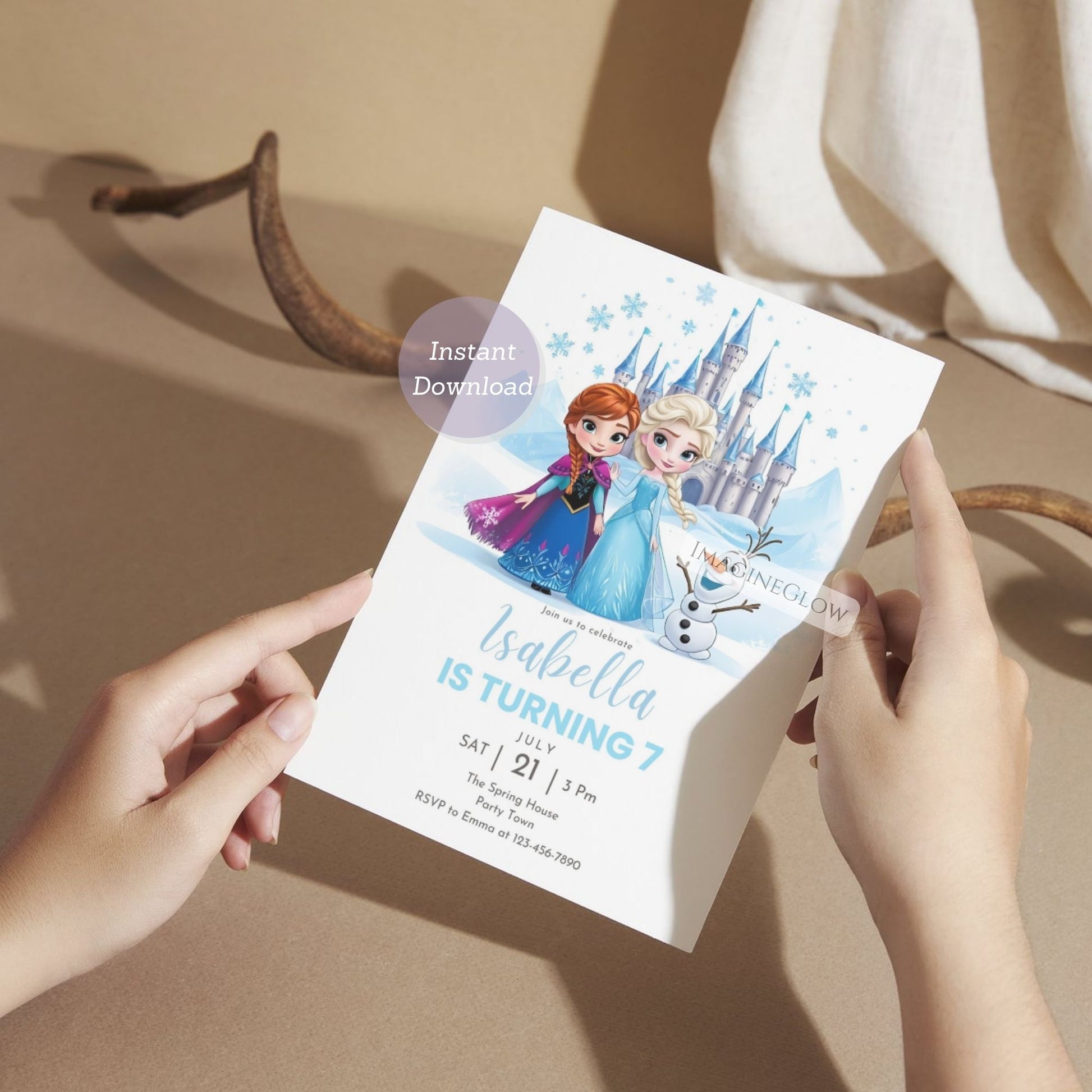 winter wonderland frozen invite
digital frozen princess invitation

