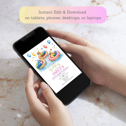 Custom parrots digital birthday invitation
