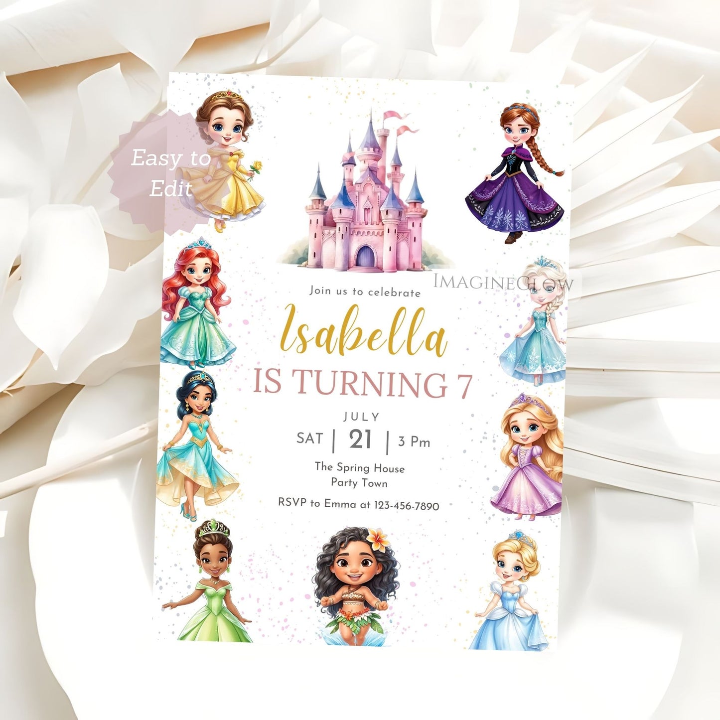 royal party invite template
editable princess birthday invite
printable fairy tale invitation
