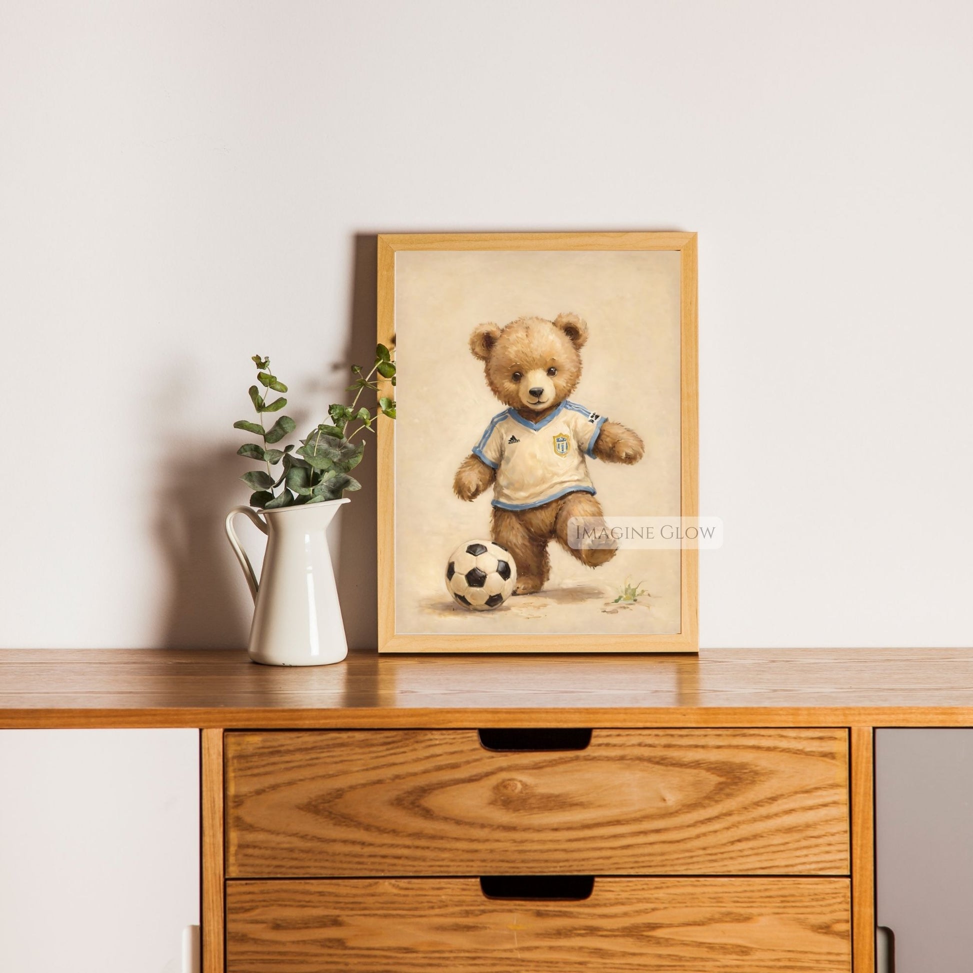 vintage bear soccer illustration
