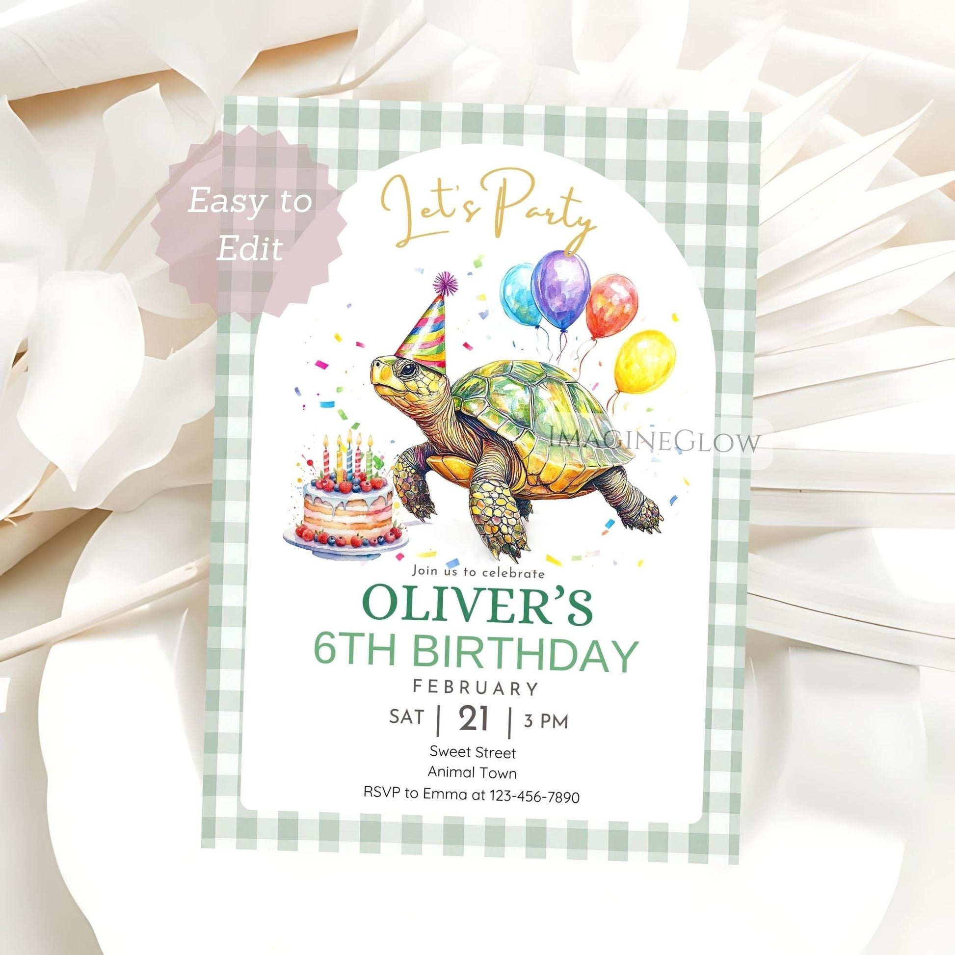 beach birthday party card
