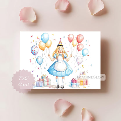 digital Alice in Wonderland card
kids Wonderland birthday card
