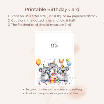 adorable koala illustration card
fun animal birthday card
koala lover birthday card
jungle-themed birthday card