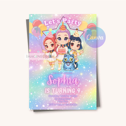 anime birthday party invite printable
