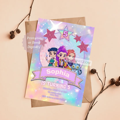 kids anime birthday invitation
