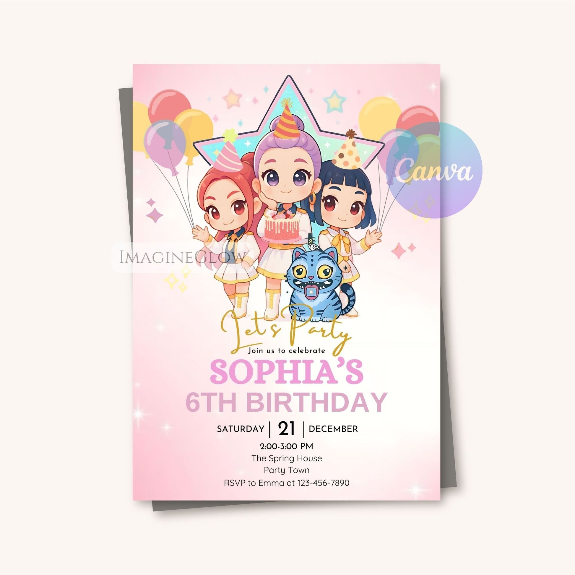 printable anime party invitation
