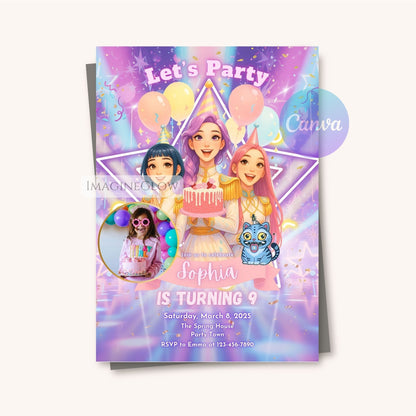 anime fan girl party invite