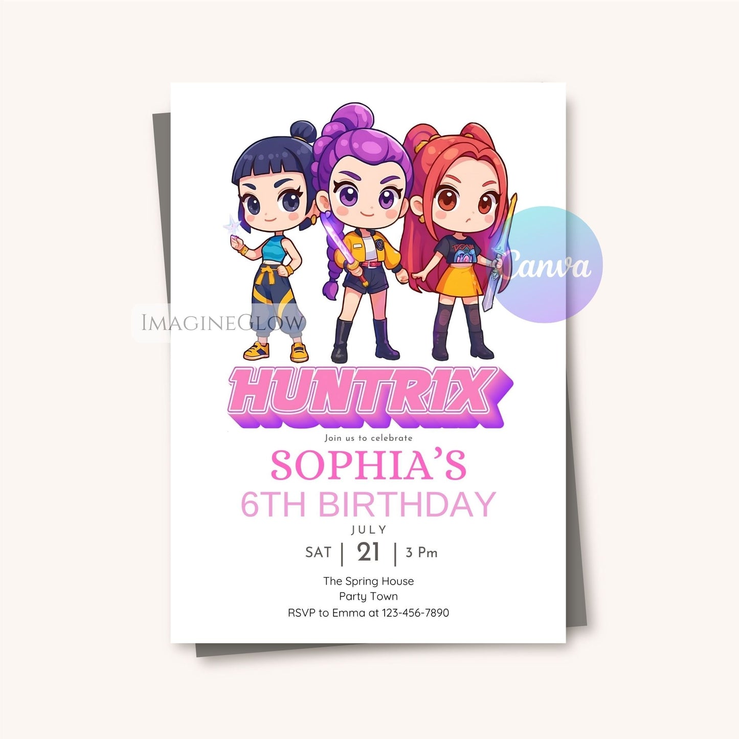 kpop birthday invitation for teens
