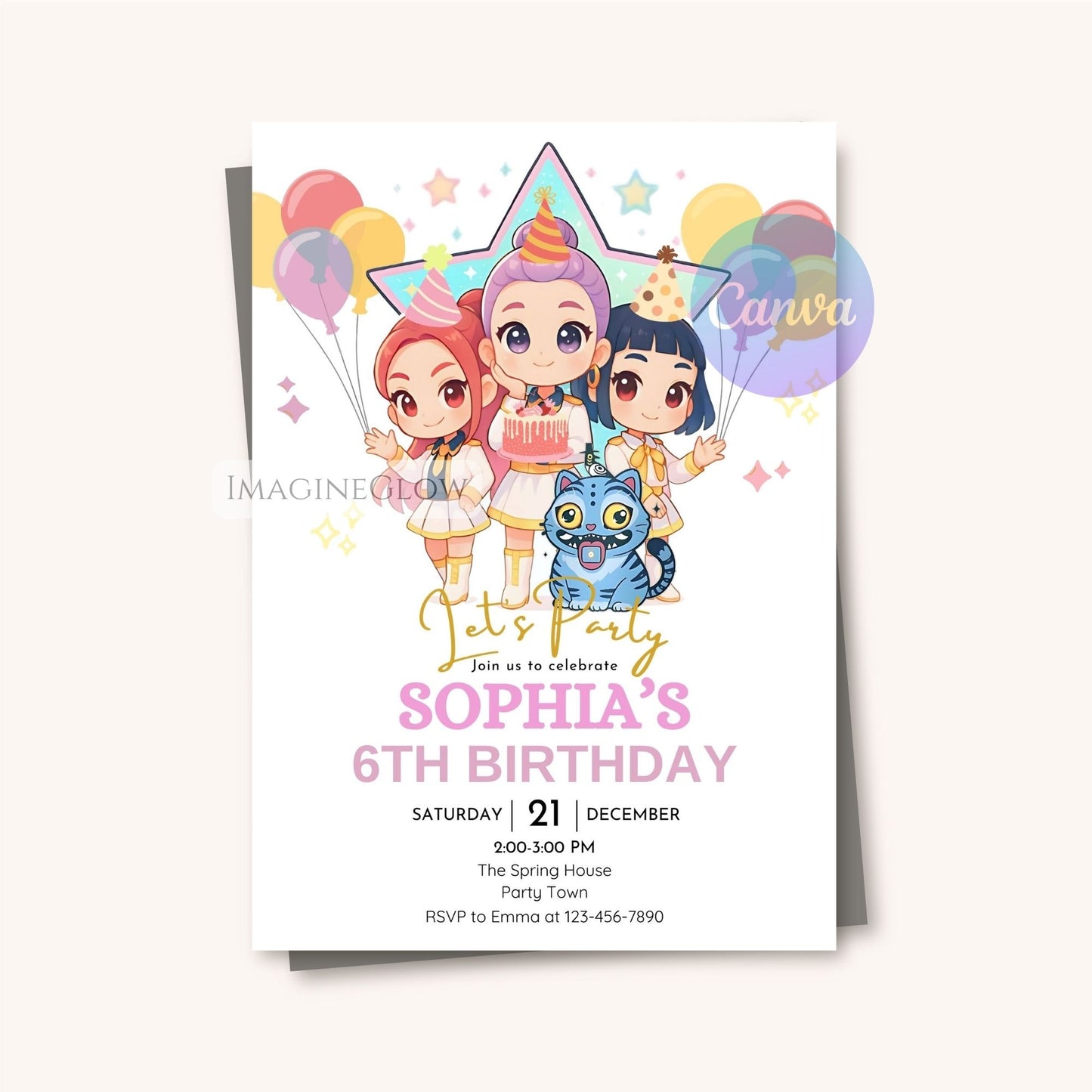 printable demon hunters party invite
