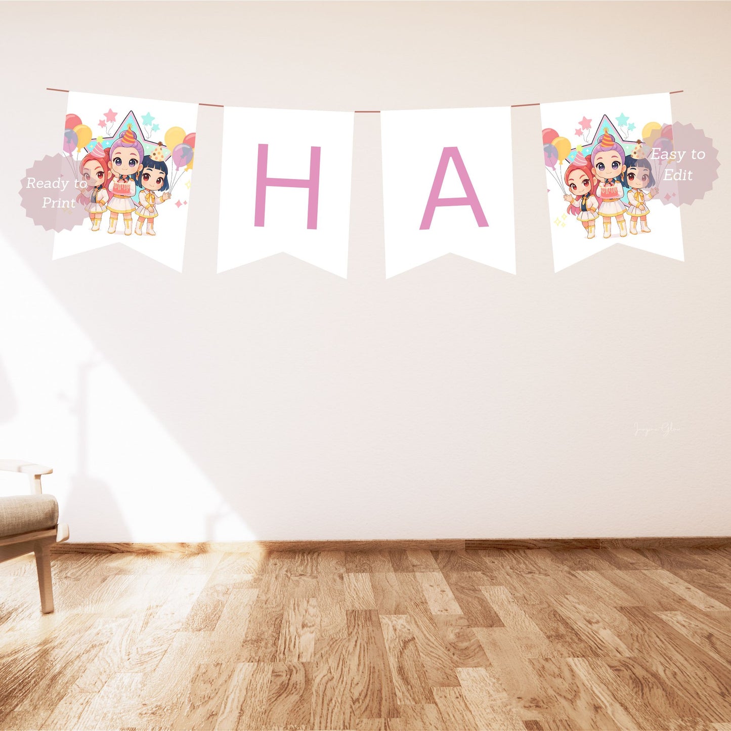 kpop demon hunters birthday banner printable
huntrix birthday bunting for kpop fans
printable kpop demon hunters party banner
anime kpop birthday banner digital download