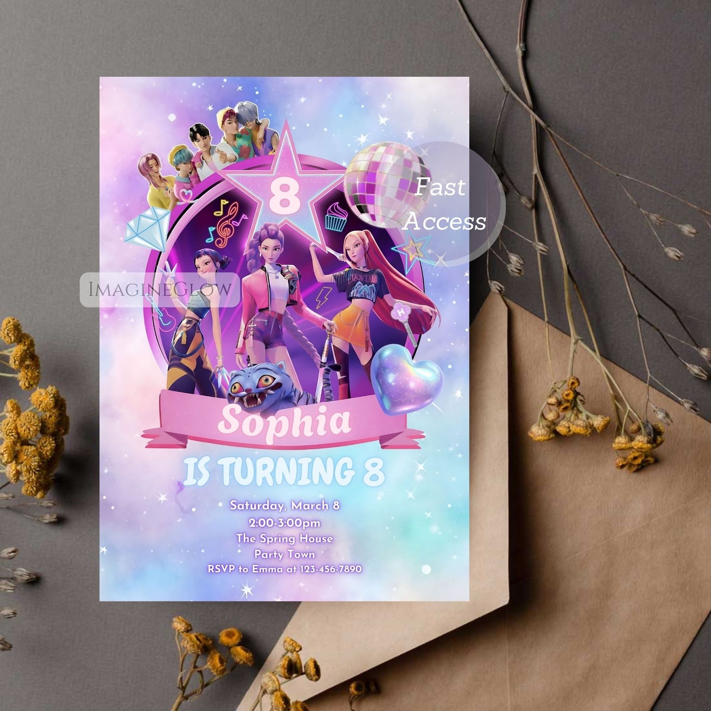 editable anime party invitation
