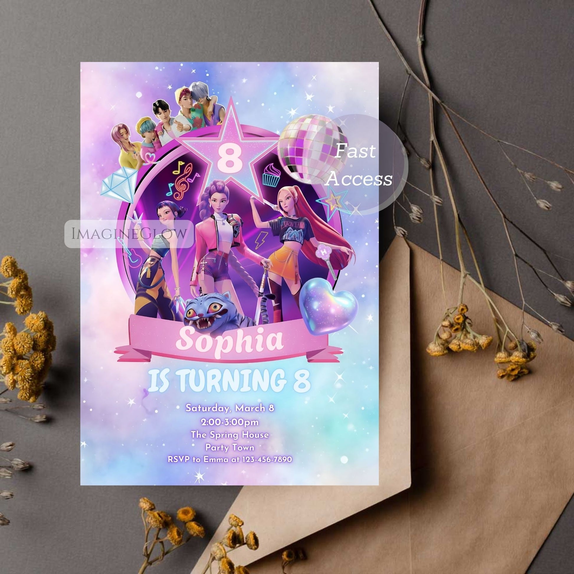 editable anime party invitation
