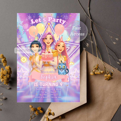 anime fan girl party invite