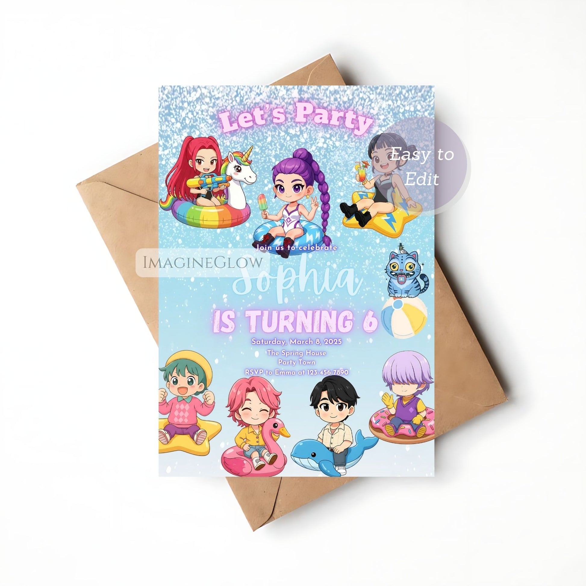 huntrix kpop birthday invite
