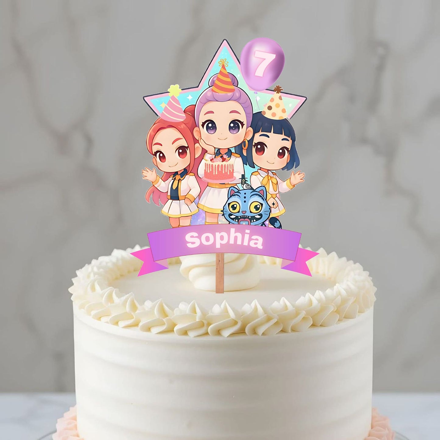 kpop demon hunters cake toppers
huntrix cake topper printable
anime birthday cake topper