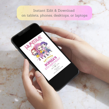 kpop demon hunters birthday card
